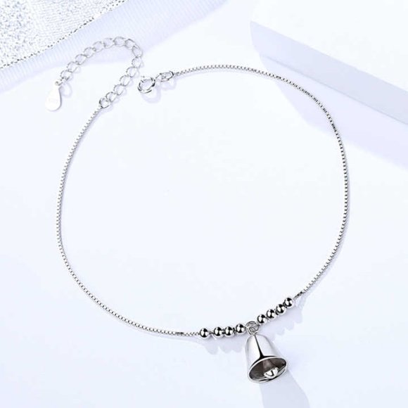 14k Gold Bell Beads Bracelet/Anklet Sterling Silver
